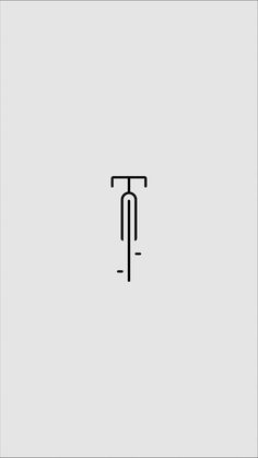 a bicycle is shown in the middle of a minimalistic image with black and white lines