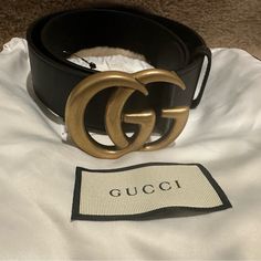 New With Dust Bag. No Box With Tag From Saks Department Store. Size:75 Giftable Condition Gucci Bee Belt, Gucci Belt Fake Vs Real, Gucci Gg Marmont, Gg Marmont, Gucci Accessories, Gucci Black, Department Store, Belts, Dust Bag