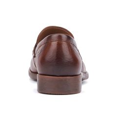 Boost your confidence with the Harry penny loafer. Featuring a genuine leather silhouette complemented by an antique outsole, this loafer exudes timeless elegance. Its classic design ensures it will quickly become a favorite in your wardrobe. Perfect for any occasion, the Harry penny loafer effortlessly combines sophistication and comfort, elevating your style with every step. Timeless Brown Cap Toe Loafers, Loafers With Leather Sole And Round Toe, Classic Monk Strap Slip-on Shoes With Stitched Sole, Classic Cap Toe Loafers With Stitched Sole, Masculine Moccasins With Brogue Detailing, Leather Sole Wingtip Moccasins, Masculine Plain Toe Loafers With Leather Lining, Classic Slip-on Monk Strap Shoes With Stitched Sole, Classic Slip-on Leather Shoes With Cap Toe