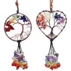 PRICES MAY VARY. What You will Get: You will get a round tree of life rear vew mirror accessories and a heart-shaped tree of life car hanging accessories, two different shapes for you to choose from. Tree of Life: The unique tree of life pendant is believed to have the mysterious element of healing soul. When you wear it, it can promote beauty, health, good luck and healing, and help you find strength and stability. Chakras Stones: The seven chakras of crystals and healing stones correspond to e Chakras Stones, Car Mirror Hanging Accessories, Car Hanging Accessories, Car Mirror Hanging, Jasper Color, Rear View Mirror Decor, Mirror Hanging, Crystal Therapy, Unique Trees