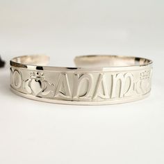 Buy Silver Mo Anam Cara Bangle - My Soul Mate. Handmade in Dublin, Ireland. Includes luxury gift box. Fast delivery and 5 star customer service! Mo Anam Cara, Claddagh Symbol, Luxury Jewelry Box, Irish Jewelry, Soul Mate, Gifts For My Wife, Unique Bracelets, Sterling Silver Bangles, Sea Glass Jewelry