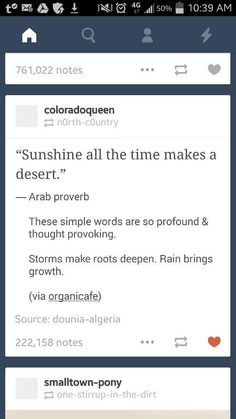 an image of someones twitter account on their phone with the caption'sunshine all the time makes a desert '