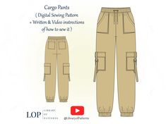 cargo pants digital sewing pattern by lop patterns