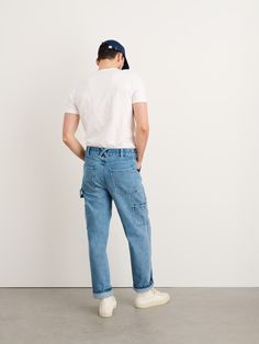 100% denim, zero percent stretch. Introducing your favorite pieces, now in a pretty iconic fabric. Naturally, we had to start with some of our most-loved styles, like this workwear-inspired Painter Pant with utilitarian details. Fits true to size Arthur is 6'1" and wearing a size 32 Size 32 measures 35" around the waist. Front rise measures 11.75", inseam measures 30.5" 100% non-stretch denim Classic Workwear, Workwear Style, Painters Pants, Everyday Pants, Indigo Denim, Japanese Denim, Workwear Fashion, Recycled Denim, Denim Fabric