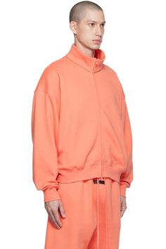 Pink Full Zip Jacket by Fear of God ESSENTIALS on Sale Relaxed Fit Half-zip Outerwear With Ribbed Cuffs, Relaxed Fit Half-zip Outerwear With Ribbed Collar, Solid Color Half-zip Winter Track Jacket, Cotton Half-zip Outerwear With Ribbed Collar, Winter Track Jacket With Stand Collar And Ribbed Cuffs, Fall Fleece Track Jacket With Ribbed Cuffs, Fleece Outerwear With Funnel Neck And Ribbed Cuffs, Fleece Outerwear With Ribbed Cuffs And Funnel Neck, Relaxed Fit Fleece Outerwear With Ribbed Collar