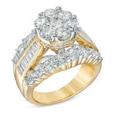 a yellow gold and white diamond ring