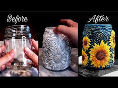 three different types of vases that have been painted