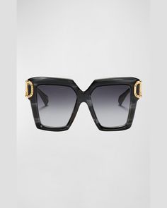 Luxury Acetate Sunglasses With Square Frame, Elegant Acetate Square Frame Sunglasses, Elegant Square Frame Acetate Sunglasses, Luxury Evening Sunglasses In Acetate, V Logo, Nose Bridge, Valentino Garavani, Square Sunglasses, Hinges