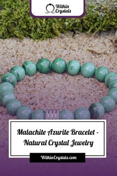 Elevate your style with our stunning Malachite Azurite Bracelet ✨ This beautiful crystal bracelet not only adds a pop of color to your outfit but also brings positivity and harmony into your life 🌿 Handcrafted with love, this bracelet is a must-have for crystal enthusiasts and fashionistas alike 💎 #crystalbracelet #malachiteazurite #naturaljewelry Green Malachite Spiritual Beaded Bracelets, Adjustable Malachite Bracelet, Spiritual Green Malachite Beaded Bracelets, Malachite Gemstone Bracelet, Malachite Bracelet Jewelry Gift, Green Onyx Bracelets - Gift, Green Onyx Bracelet For Gift, Green Onyx Bracelet Jewelry Gift, Malachite Gemstone Bracelets As Gift