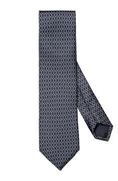 An interlocking geometric print neatly patterns a tie crafted from polished Italian silk and styled to elevate any formal or semiformal look. 3 1/4" width; 58 1/2" length 100% silk Dry clean Made in Italy Elegant Patterned Ties For Semi-formal Occasions, Elegant Patterned Standard Tie, Luxury Patterned Ties, Semi-formal Patterned Standard Tie, Luxury Classic Multicolor Ties, Tie Crafts, Silk Ties, Geometric Print, Semi Formal