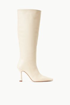 An updated high heel boot in rich bold leather. The Cami can be dressed up for night or worn casually during daytime. 90s Style Icons, Cream Boots, Cream Heels, Heel Boot, Tall Leather Boots, High Heel Boots, Style Icon, 90s Fashion, Cow Leather