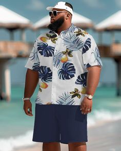 This Hawaiian Shirt Shorts Set is suitable for all kinds of casual occasions, such as vacations, beach parties, summer picnics and so on. You can pair it with a pair of sandals or sneakers for a trendy look. Whether you are on vacation or in daily life, this set will bring you a comfortable and stylish wearing experience. Casual suit: Casual men's short-sleeved shirt suit focuses more on comfort and leisure. It usually consists of a light, short-sleeved shirt worn with jeans or slacks. This set Casual Hawaiian Shirt For Beach Party, White Printed Hawaiian Shirt For Summer, Casual Hawaiian Shirt With Relaxed Fit For Beach Party, Casual Hawaiian Shirt For Beach Party, Relaxed Fit, Summer Cotton Hawaiian Shirt For Beach, Casual Printed Hawaiian Shirt For Summer, Summer Hawaiian Shirt With Printed Design, Casual Cotton Hawaiian Shirt For Beach, Casual White Hawaiian Shirt For Beach Season