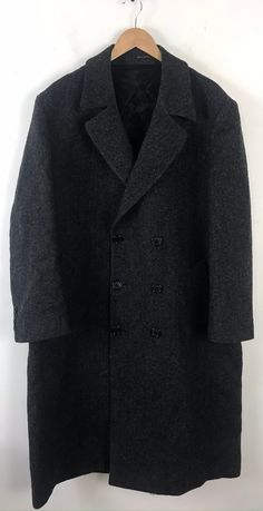 "-Description- >London Fog men's dark gray tweed coat >six button front >two open pockets on the front >four buttons on the cuffs >vent in the back >lined >size large >classy coat for winter! >condition: great >color(s): dark gray >fabric(s): wool >brand: london fog >care: dry clean -Measurements- >size: large ✩ all measurements are taken with the item laying flat & some sizes are estimates so please check measurements ✩ chest: 50\" / 127cm length: 4 Black Tweed Business Outerwear, Black Tweed Outerwear For Business, Black Tweed Outerwear With Double Button Closure, Classic Double-breasted Tweed Outerwear, Classic Gray Wool Coat, Double-breasted Tweed Outerwear With Pockets, Black Notch Lapel Tweed Jacket For Winter, Gray Classic Wool Coat For Formal Occasions, Wool Peacoat For Semi-formal Occasions