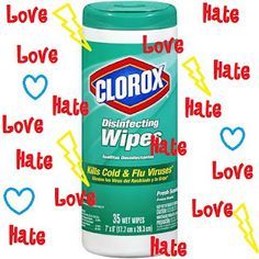 a bottle of clorox disinfecting wipes