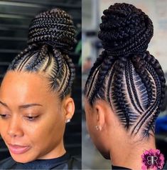 Cornrow Updo Hairstyles, Black Hair Updo Hairstyles, Twisted Hair, Braided Bun Hairstyles, Braids Hairstyles Pictures