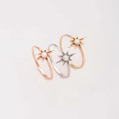 Shine bright with our Tiny North Star Minimalist Ring in 14K or 18K Solid Gold. Adorned with opal, it's a celestial symbol of guidance and beauty.  Perfect for your sister or as a gift for her. Elevate her style with this elegant celestial jewelry.  Order now and make her day special! Material: Solid Gold, real gold (not gold filled or gold plated) Available Gold Karat: 14K (585) and 18K (750) Available gold color: Yellow, rose and white Opal Size: 3.00 mm North star height: 1.2 cm / 12mm / 0.48 Star Minimalist, Polar Star, Cremation Urn Jewelry, Celestial Jewelry, Chain Extenders, Birthstone Bracelets, Minimalist Ring, Birthstone Earring, Star Ring