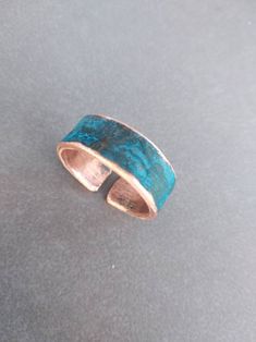 Turquoise Rust Copper Ring Mixed Patina Hammered Teal Ring - Etsy Adjustable Turquoise Ring With Patina For Gift, Teal Ring, Teal And Rust, Teal Rings, Handwriting Jewelry, Branch Ring, 7th Anniversary, Copper Ring, Custom Ring