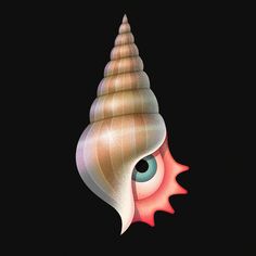 an image of a very strange looking object with big eyes and a cone like structure