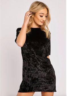 Short Sleeve Velvet Short Casual Dress - Uniqistic.com Black Velvet Shirt, Party Mini Dresses, Velvet Shirt Dress, Sleeved Velvet Dress, Velvet T Shirt, Shirt Dress Outfit, Dress T Shirt, Mini Robes, Dress Shirt Sleeves