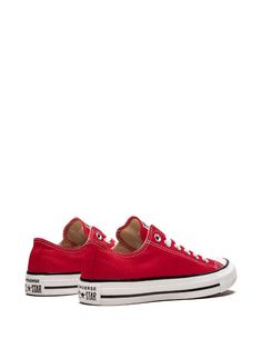 Shop red & white Converse All Star OX sneakers with Express Delivery - Farfetch Classic University Red Sneakers With Rubber Sole, Classic Low-top Basketball Shoes With Gum Sole, Classic Converse High-top Sneakers With Rubber Toe Cap, Classic Converse High-top Sneakers With Gum Sole, Converse Slip-on Sneakers For Streetwear, University Red Sneakers With Boost Midsole For Streetwear, University Red Sneakers For Streetwear, Streetwear Sneakers With Round Toe And Rubber Toe Cap, Classic Low-top Sneakers With Red Sole