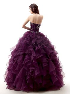 Strapless Dark Purple Quinceanera Ball Gown Formal Dress – JoJo Shop