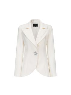 White Blazer With Lapel Collar For Evening, White Outerwear With Hidden Button Closure For Evenings, White Tailored Blazer Dress With Lapel Collar, White Lapel Collar Evening Outerwear, Nana Jacqueline, Blazer White, Airport Fashion, Oversized Blazer, White Blazer