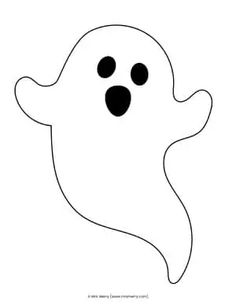 a ghost with black dots on it's face