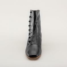 Leather Cap Toe Boots With Buttons, Historical Formal Boots With Leather Sole, Victorian Boots For Formal Fall Occasions, Victorian Formal Boots With Leather Sole, Formal Victorian Boots With Leather Sole, Victorian Boots With Leather Sole For Formal Wear, Victorian Boots With Leather Sole For Fall, Victorian Leather Boots For Formal Occasions, Victorian Black Boots For Formal Occasions