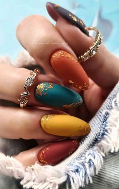 30 Beautiful Fall/Autumn Nails For Your Next Manicure - Glossnglitters Jewel Tone Nails, Beautiful Nail Art Designs, Trends Nails, Jewel Tone Colors, Nails 2021, 2022 Trends, Beautiful Nail Art, Pretty Acrylic Nails