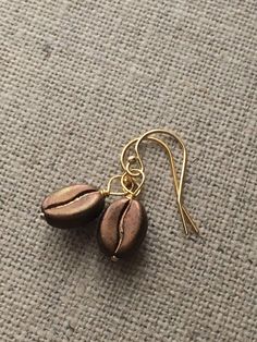 Coffee Aesthetic Clothes, Handmade Coffee Colored Jewelry For Gifts, Handmade Coffee-colored Jewelry For Gift, Gold Copper Wire Earrings For Gift, Gold Copper Wire Earrings As Gift, Everyday Gold-colored Copper Jewelry, Gift Copper Earrings With Gold Beads, Gold Beaded Copper Jewelry Gift, Dainty Clay Earrings