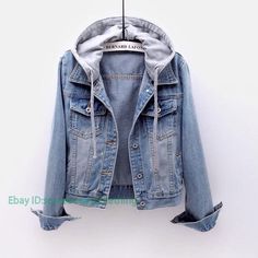 Women's Denim Short Coat Spring Autumn Korean Long Sleeve Slim Fit Hooded Jacket   Color:Dark Blue  Light Blue Size:S-5XL Material:Cotton Blend       Payment 1. Payment must be made within 7 days of auction closing (Unpaid dispute will automatically open when item is not paid in 7 days). 2. PLEASE NOTE: SHIPPING&HANDING DOES NOT INCLUDE DUTIES, LOCATL TAXES OR ANY OTHER IMPORTATION FEES. 3. Please list your special requests (color, packages, value of declaration, etc.) in the EBAY NOTES SECTION Winter Jeans Jacket, Jaket Denim, Denim Jacket Short, Denim Coat Women, Hooded Denim Jacket, Outwear Women, Boyfriend Jean, Kehlani, Estilo Chic