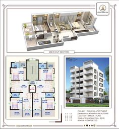 two story apartment building with floor plans