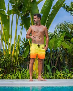 *NEW tapered leg for a more refined fitSay farewell to restrictive swimwear and welcome the freedom you deserve! Radiating a vibrant yellow fading into a striking neon orange, the Faded Waves Sunset 5” swim trunks redefine comfort, guaranteeing unrestrained movement for every beachside escapade. Dive, jump, or simply lounge carefree as these swim shorts become your indispensable summer companion. Recognising the value of time, especially during vacations, our swim shorts boast an exceptional qui Waves Sunset, Trunks Swimwear, Mens Swim Shorts, Perfect Marriage, Mens Swim Trunks, Designer Swimwear, Man Swimming, Neon Orange, Swim Trunks