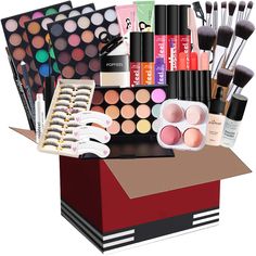 PRICES MAY VARY. 🔔 【 PERFECT STARTER SET 】 -- A great starter makeup kit. All in one travel makeup set is full of vibrant makeup. The multi-purpose make up kit is perfect for achieving any full-face look. Whether you’re a professional makeup artist, you like to experiment with different looks and styles or you’ve recently decided to learn more about the wonderful world of cosmetics, the FantasyDay makeup box is definitely need! 🔔 【 ALL IN ONE MAKEUP KIT 】 -- Contains a wide variety of shades a Travel Makeup Kit, Makeup Gift Box, All In One Makeup, Make Up Kits, Makeup Gift Set, Powdered Eyeliner, Professional Makeup Kit, Complete Makeup, Lipstick Palette