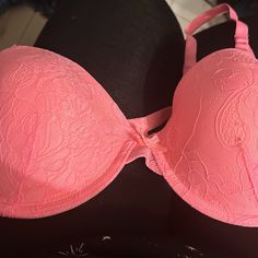 Pretty And Girlie. Padded Cups. Sz Says 38c But Fits More Like A 36 B Or C! Lace Sides With Strappy Subtle Caged Look In Back. Never Worn Even Tho It Looks Like There Are Two Darker Threads On One Of The Cups. I Was Going To Cut Out But I’ll Leave It To The Buyer!! Questions? Leave A Comment Below! Pink Push-up Bra With Lace Closure, Pink Full Cup Bra With Lace Closure, Pink Lined Body Bra For Night Out, Pink Lined Bra For Night Out, Pretty Bra, Pink Lace Bra, Lace Side, Bras And Panties, Lace Bra