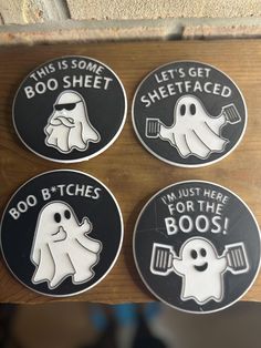 3D Printed Set of 4 Funny Ghost Coasters | Custom Colors Available Add a spooky and playful touch to your home with this set of 4 funny ghost coasters! Perfect for Halloween or any time of year, these 3D-printed coasters combine humor and function, offering a fun way to protect your surfaces while keeping things lighthearted and spooky. Product Features: Material: Made with high-quality PLA 3D Print Filament for a smooth, durable finish that protects your tables from spills and scratches. Design: Each coaster features a unique ghost design with a funny twist, perfect for adding some character and charm to your space. Set Includes: 4 coasters, each with a different ghost-themed design for extra fun. Color Options: Comes in the standard color scheme, but if you'd like a custom color combinat Ghost Coasters, Funny Coasters, Funny Ghost, Printed Coasters, Ghost Design, Custom Coasters, Fun Color, 3d Print, 3d Printed