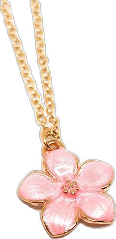 Flower Pendant Clavicle Chain Necklace As Gift, Gift Flower Pendant Clavicle Chain Necklace, Enamel Flower Pendant Necklace With Charm, Enamel Necklaces With Flower Charm And Pendant, Enamel Flower Pendant Necklace With Flower Charm, Pink Gold Flower Pendant Necklace As Gift, Pink Gold Flower Pendant Necklace Gift, Gold Flower Pendant Chain Necklace As Gift, Delicate Flower Pendant Chain Necklace For Gift