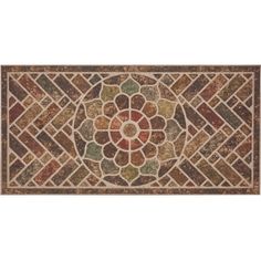 a rug with an intricate design on the front and back side, in multicolored colors