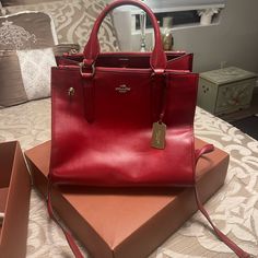 Excellent Condition Red Bag, Bags Coach, Coach Bags, Satchel, Bag Lady, Red, Women Shopping, Color