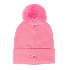 Elevate your winter wardrobe with the Levi's Women's Relaxed Cuffed Beanie with Pom. This chic accessory combines style and comfort, making it an essential for the colder months.

- Brand: Levi's
- Product Type: Beanie
- Gender: Female
- Age Group: Adult
- Style: Relaxed cuffed with pom
- Color: Sherbet

Crafted for warmth and designed with a playful pom, this beanie features a relaxed fit that ensures you stay comfortable while exuding a casually cool vibe. Perfect for adding a pop of color to Trendy Pink Fall Beanie, Trendy Pink Beanie For Spring, Pink Casual Beanie For Fall, Trendy Winter Hats For Cold Weather, Casual Pink Beanie For Fall, Trendy Fall Beanie, Trendy Soft Winter Hats, Fitted Pink Beanie For Winter, Trendy Winter Beanie One Size Fits Most