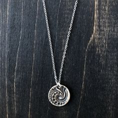 Swirl Sea Shell Bronze Necklace - Jester Swink Bronze Necklace, Bronze Pendant, Sea Shell, New Pins, Sterling Silver Chain, Sterling Silver Chains, Sea Shells, Silver Chain, Swirl