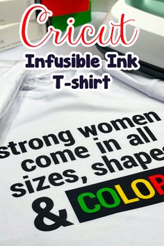 a t - shirt with the words cricut and colors on it