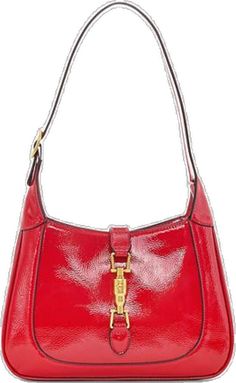 Red Shoulder Bag With Pockets For Shopping, Trendy Red Shoulder Bag With Branded Hardware, Red Shoulder Bag With Metal Hardware For Travel, Red Square Shoulder Bag With Gold-tone Hardware, Red Shoulder Bag With Metal Hardware For Everyday, Everyday Red Shoulder Bag With Metal Hardware, Red Bags With Metal Hardware For Everyday Use, Red Rectangular Hobo Bag With Gold-tone Hardware, Red Travel Bag With Metal Hardware