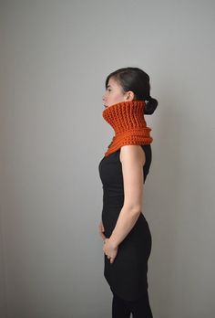 *Chunky Crochet Cowl Oversized Scarf,Hood Warmer Snood, Oversize Cowl Scarf, Terracotta Scarf, Crochet Cowl. Chunky Scarf. Winter Neckwarmer by InoriCreations* Boost up your appearence with something a little more comfortable this autumn and winter. For a stunning look, this handmade chunky scarf is an exquisite styling solution that you'll love having in your wardrobe. Enjoy it! -Details- 100% Handmade crochet cowl by me in my home studio in Athens, Greece. A neckwarmer made of super soft blend Scarf Hood, Chunky Scarf, Blue Contacts, Crochet Infinity Scarf, Chunky Scarves, Scarf Crochet, Cowl Scarf, Oversized Scarf, Crochet Cowl