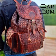 Moroccan Leather Backpack Vintage Leather Backpack Handmade Backpack Brown Backpack ## Product Characteristics ## -Dimension : (13.77H * 11.41W)inch [35 cm H * 29 cm W ] -Color : Dark Brown / Brown -Material: 100 % Goat leather -100% Handmade   This backpack is handcrafted from high quality goat leather. The leather we use is treated with natural materials that make the leather has no unpleasant smell. This backpack is the best choice for your travels, because it is very durable and can withstand heavy weights. ##Note ## We  need your phone number for the shipping company can you please send it! Brown Satchel Backpack For Gift, Handmade Leather Satchel Backpack, Handmade Outdoor Backpack, Handmade Outdoor Standard Backpack, Handmade Brown Standard Backpack, Handmade Leather Backpack For Daily Use, Handmade Leather Satchel Backpack For Daily Use, Handmade Brown Shoulder Bag Backpack, Handmade Brown School Bag