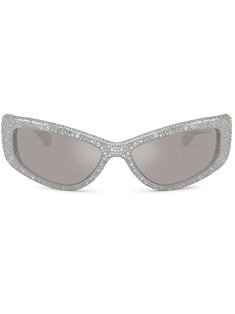 grey crystal embellishment rectangle frame grey tinted lenses oversize arms curved tips These glasses come with a protective case. Silver Sunglasses, Rare Gifts, Rectangle Frame, Chanel 2, Iconic Bags, Demi Fine Jewelry, Rectangle Sunglasses, Fine Watches, Boots Fall