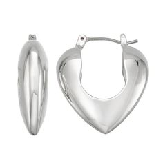 Make a fashion statement with these unique Simply Vera Vera Wang Puffy Heart Hoop Earrings. Click on this JEWELRY & WATCHES GUIDE to learn about fit, styles, materials and more! Make a fashion statement with these unique Simply Vera Vera Wang Puffy Heart Hoop Earrings. Click on this JEWELRY & WATCHES GUIDE to learn about fit, styles, materials and more! FEATURES Diameter: 25 mm x 22 mm Backings: click-it Nickel safe Metal: alloy Plating: silver tone Finish: polishedRESPONSIBLE Global Recycled Standard Certified Certification no. ITS-E02547-RCS-00094000 Contains recycled materials 100% recycled zinc Size: One Size. Gender: female. Age Group: adult. Vera Wang Collection, Heart Hoop Earrings, Puffy Heart, Simply Vera Wang, Simply Vera, Jewelry Earrings Hoops, Vera Wang, Recycled Materials, Fashion Statement