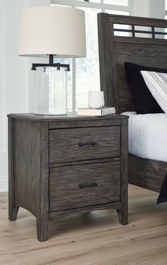 Montillan Grayish Brown Nightstand - Ornate Home Brown Nightstands, Brown Dresser, Queen Panel Beds, Dressed To Impress, Greyish Brown, Wood Grain Texture, Grain Texture, Wood Nightstand, Drawer Nightstand