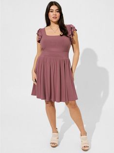 Mini Knit Ruffle Skater Dress Mini Knit Ruffle Skater Dress , TWILIGHT MAUVE Black Lace Midi Dress, Rib Knit Fabric, Hi Low Dresses, Dress Images, Eyelet Dress, Flutter Sleeve Dress, Torrid Dresses, Star Dress, Cover Up Dress