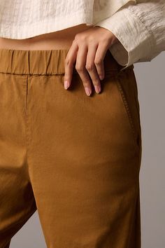 Ease, please - pull-on pants are having a moment, and we couldn't be happier. The Velvet by Graham & Spencer Naya Pull-On Pants offer an elastic waistband and relaxed wide-leg. | Naya Pull-On Pants by Velvet by Graham & Spencer in Brown, Women's, Size: Medium, Cotton/Elastane at Anthropologie Everyday Wide Leg Pull-on Bottoms, Everyday Wide Leg Trousers With Elastic Waistband, Effortless Wide-leg Pants With Elastic Waistband, Straight Pull-on Style Pants For Everyday, Relaxed Fit Pull-on Pants, Effortless Straight Pants With Elastic Waistband, Everyday Wide Leg Pull-on Pants, Wide-leg Pants With Elastic Waistband, Wide-leg Pants With Elastic Waistband For Everyday